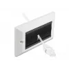 DeLOCK 66492 kabelių valdymo dangtelis 146 x 86 mm su juodais šepetėlių ruožais, baltas