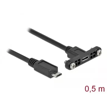 DeLOCK USB 2.0 Micro-B lizdas (montuojamas į skydelį) - USB 2.0 Micro-B kištukas 0,5 m