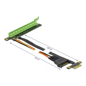 Riser Card DeLOCK PCI Express x1 į x16 su lanksčiu kabeliu 80 cm
