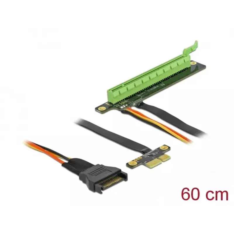 Riser Card DeLOCK PCI Express x1 į x16 su lanksčiu kabeliu 80 cm