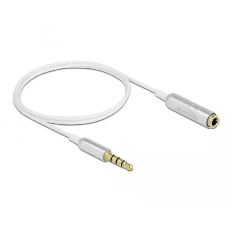Audio ilginamasis kabelis DeLOCK 66072 3,5 mm Kištukas į Lizdą Itin Plonas 0,5 m Baltas
