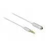 Audio ilginamasis kabelis DeLOCK 66072 3,5 mm Kištukas į Lizdą Itin Plonas 0,5 m Baltas