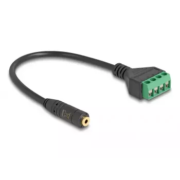 Audio kabelis DeLOCK 66294 0,2 m 2,5 mm lizdas – gnybtų kištukas juodas