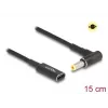 DeLOCK adapterinis kabelis USB Type-C moteriškas į 5,5 x 2,5 mm vyrišką 90° kampu 15 cm