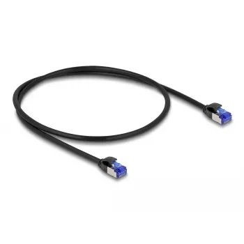 Tinklo kabelis DeLOCK RJ45 Cat.6A S/FTP Slim 0,5 m Juodas