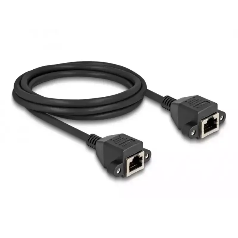 DeLOCK RJ50 prailginimo kabelis moteriškas-moteriškas S/FTP 2 m juodas