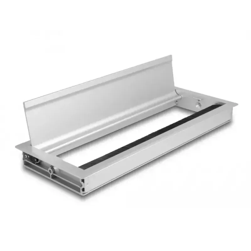 Kabelių pravedimo įdėklas DELOCK 66864 stalams, sidabrinis, 120×300×28 mm