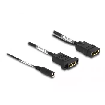 DeLOCK DisplayPort kabelis 4K 60 Hz su nuolatinės srovės maitinimo įvadu 0,30 m skydiniam montavimui