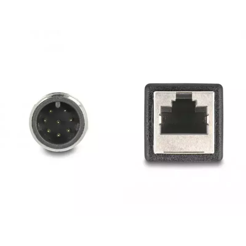 DeLOCK M12 adapterinis kabelis A-koduotas 8 kontaktų kištukas į RJ45 lizdą 50 cm