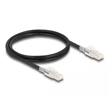 Tinklo kabelis DELOCK 80255 Cat6a S/FTP (S-STP) RJ-45–RJ-45 juodas 1 m