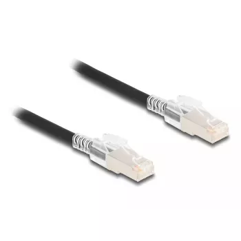 Tinklo kabelis DELOCK 80255 Cat6a S/FTP (S-STP) RJ-45–RJ-45 juodas 1 m