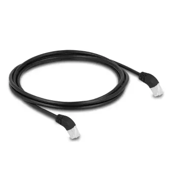 Tinklo kabelis DeLOCK RJ45 Cat.6A 45° žemyn kampu 2m juodas