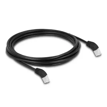 DeLOCK RJ45 tinklo kabelis Cat.6A S/FTP 45° į viršų kampuotas 5 m juodas