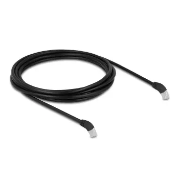 DeLOCK RJ45 tinklo kabelis Cat.6A S/FTP 45° žemyn lenktas 3 m juodas