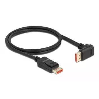 DisplayPort kabelis DeLOCK 8K 60 Hz 1 m tiesus kištukas į 90° žemyn lenktą kištuką
