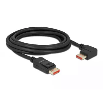 DisplayPort kabelis DeLOCK 8K 60 Hz 3 m tiesus vyriškas į 90° kampu lenktą vyrišką