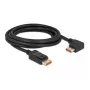 DisplayPort kabelis DeLOCK 8K 60 Hz 3 m tiesus vyriškas į 90° kampu lenktą vyrišką