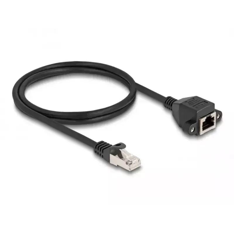DeLOCK RJ50 ilginimo laidas kištukas–lizdas S/FTP 1 m juodas