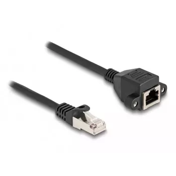 DeLOCK RJ50 ilginimo laidas kištukas–lizdas S/FTP 1 m juodas
