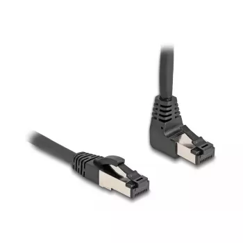 Tinklo kabelis DeLOCK RJ45 Cat.8.1 90° kampu į viršų / tiesus 5 m juodas