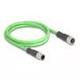 DeLOCK M12 D-koduotas 4 kontaktų Ethernet kabelis, vyriškas/moteriškas, PUR (TPU) 2 m