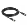 DeLOCK M12 D-koduotas 4 kontaktų Cat5e S/FTP tinklo kabelis, 5 m, juodas