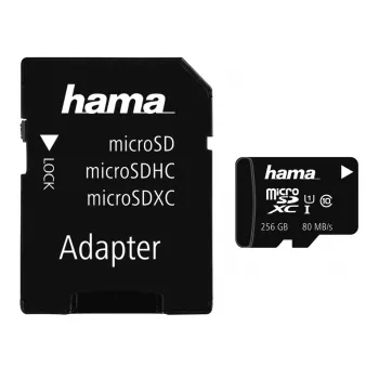 Hama 256GB MicroSDXC UHS-I Class 10 atminties kortelė su SD adapteriu