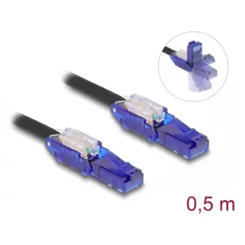 Tinklo kabelis DeLOCK 80925 RJ-45 Cat6 0,5 m juoda violetinė