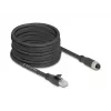 Tinklo kabelis DeLOCK 80595 M12 – RJ-45 Cat5e 10 m Juodas