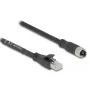 Tinklo kabelis DeLOCK 80595 M12 – RJ-45 Cat5e 10 m Juodas