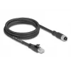 DeLOCK 80590 M12 į RJ-45 tinklo kabelis Cat5e 2 m Juoda