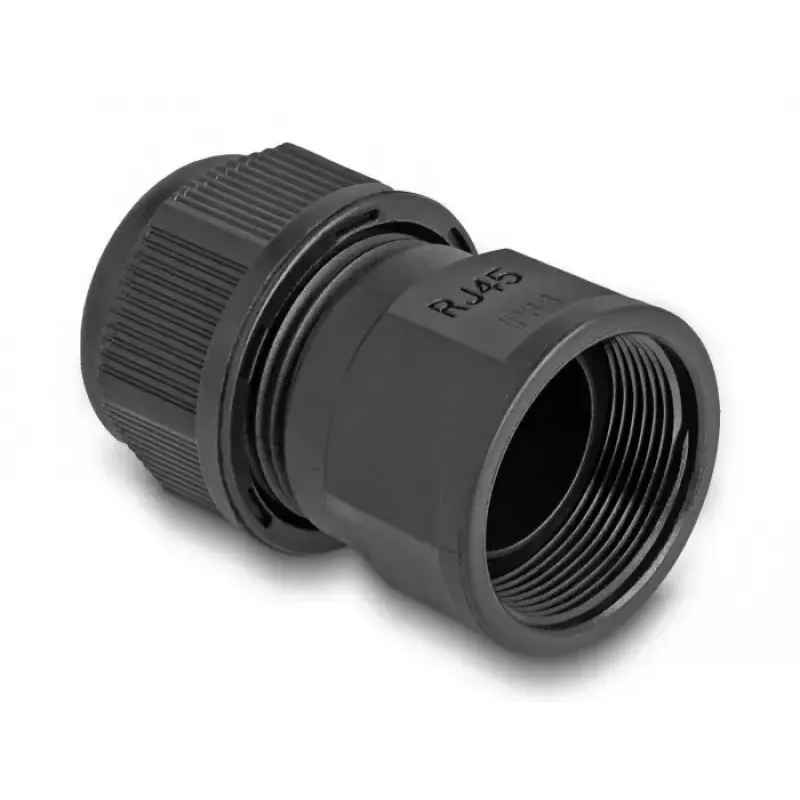 DeLOCK Feed-through RJ45 jungtis IP67 vandeniui atspari juoda
