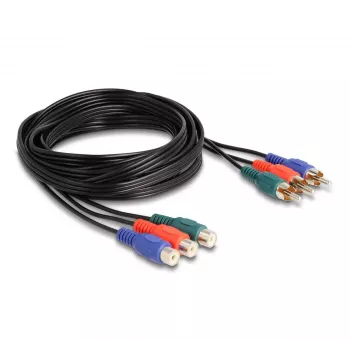 DeLOCK RCA RGB ilginimo laidas 3 x kištukas į 3 x lizdą 3 m