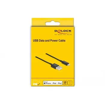 USB duomenų ir įkrovimo laidas DeLOCK 83002 1 m juodas
