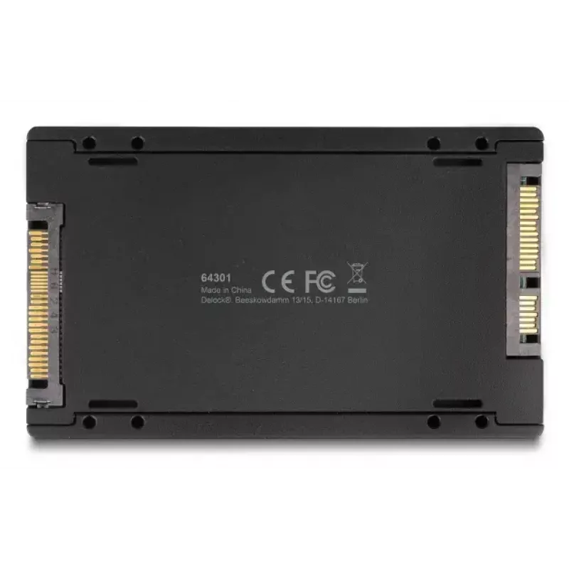 DELOCK adapteris sąsajos keitimui U.2 (SFF-8639) į M.2 Key M NVMe SSD, modelis 64301, juodas, host kištukinis