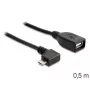 USB laidas Micro-USB B USB A DeLOCK 83271 0,5 m Juoda