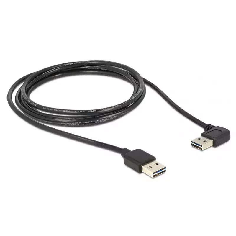 USB kabelis DeLOCK 3m USB 2.0 A (vyriškas) / A (vyriškas) 90°