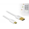 Delock USB 2.0 Type-A – Micro-B duomenų ir įkrovimo kabelių rinkinys, 3 dalių, baltas