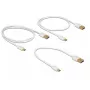 Delock USB 2.0 Type-A – Micro-B duomenų ir įkrovimo kabelių rinkinys, 3 dalių, baltas