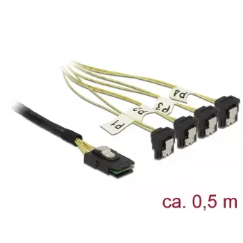 Vidinis maitinimo laidas DeLOCK 85686 0,5 m Mini SAS SFF-8087 į 4 SATA