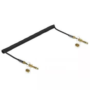 Garso kabelis DELOCK 85838 — 3,5 mm kištukas į 3,5 mm kištuką, 3 m, paauksuoti kontaktai, 28 AWG, juodas