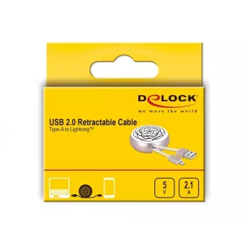 DeLOCK 85817 Įtraukiamas USB 2.0 Type-A į Lightning kabelis, 0,92 m
