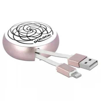 DeLOCK 85817 Įtraukiamas USB 2.0 Type-A į Lightning kabelis, 0,92 m