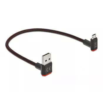 USB kabelis DeLOCK EASY-USB 2.0 Type-A į Micro-B 0,2 m juodas