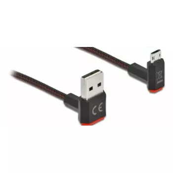 USB kabelis DeLOCK EASY-USB 2.0 Type-A į Micro-B 0,2 m juodas