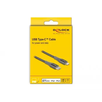Duomenų ir įkrovimo laidas USB Type-C – Lightning DeLOCK 86630