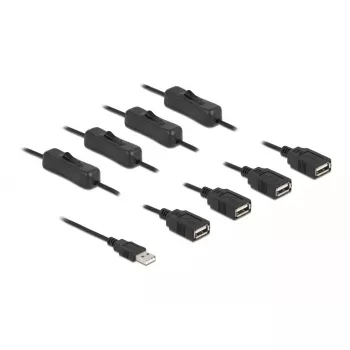 USB Type-A kištukas į 4 x USB Type-A lizdą su jungikliu 1 m DeLOCK 86805