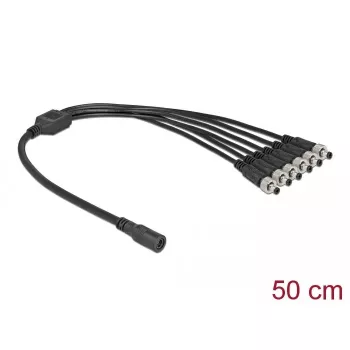Kabelio skirstytuvas DeLOCK 86591 5.5 x 2.1 mm 1 x moteriškas į 6 x vyriškas su sraigtiniais kontaktais