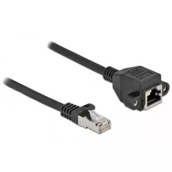 DeLOCK 87002 Prailginimo kabelis S/FTP RJ45 kištukas į RJ45 lizdą Cat.6A 2 m juodas