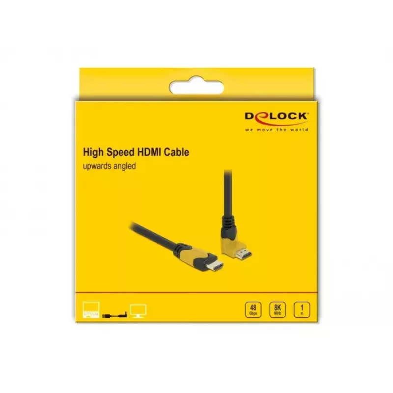 HDMI kabelis DeLOCK 86988 1 m HDMI A tipas standartinis juodas geltonas